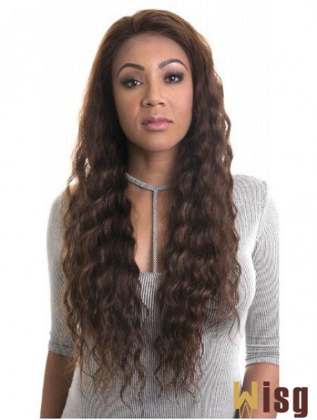 Wavy 22 inch Lace Front Brown African American Hairstyles