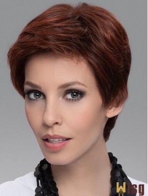 4 inch Straight Durable Boycuts 100% Hand-tied Synthetic Wigs