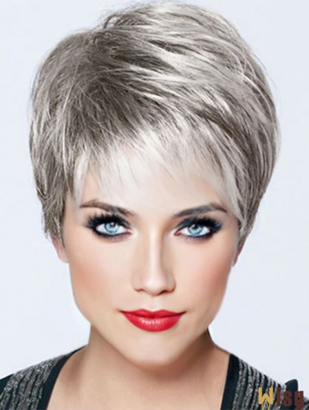 Short Wigs For Lady With Capless Straight Style Cropped Length