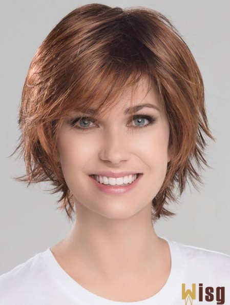 Auburn Beautiful Wavy Short Synthetic Bob Wigs