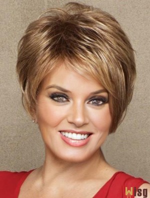 Boycuts Brown Straight 3 inch Cropped Synthetic Wigs