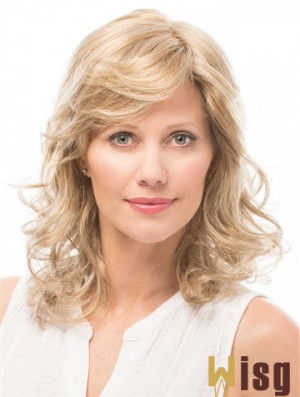 Layered 14 inch Shoulder Length Wavy Style Medium Wigs