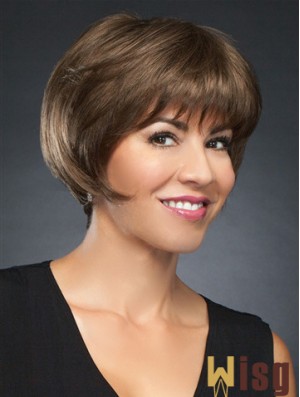 6 inch Cropped Incredible Brown Straight Bob Wigs