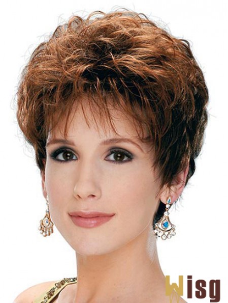 Classic Lady Wig With Capless Synthetic Curly Style Short Length