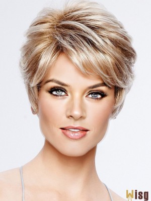 Boycuts Blonde Wavy 4 inch Cropped Synthetic Wigs