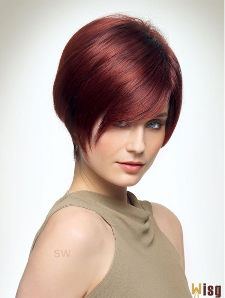 Red 8 inch Boycuts Style Capless Synthetic Wigs