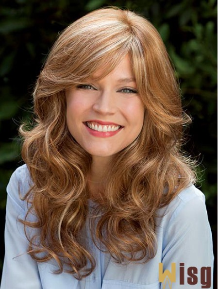 Blonde 16 inch With Bangs Long Flexibility Monofilament Wigs