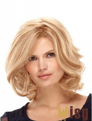 14 inch Blonde Layered Shoulder Wavy Synthetic Ladies Monofilament