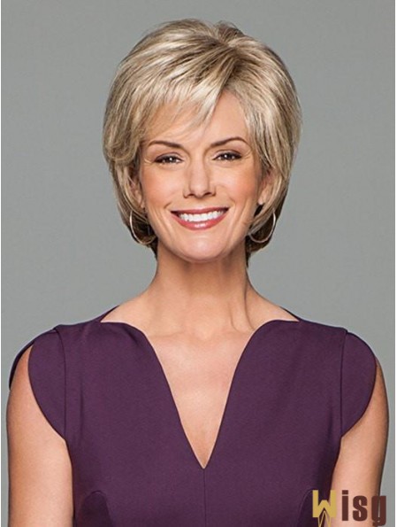 Short Wavy Blonde 6 inch Lace Wig Cap