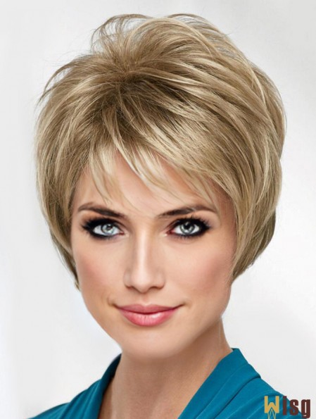 Blonde 8 inch Boycuts Fabulous Capless Synthetic Wigs