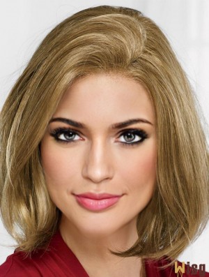 Blonde 12 inch Chin Length Straight Modern Bob Wigs For Women