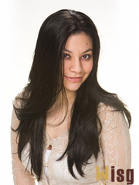 Synthetic Hair Wigs With Capless Black Color Straight Style