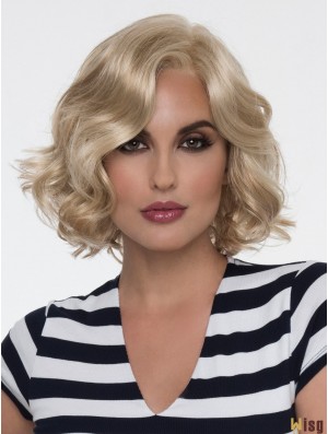 Monofilament Blonde 10 inch Short With Bangs Heat Friendly Wigs