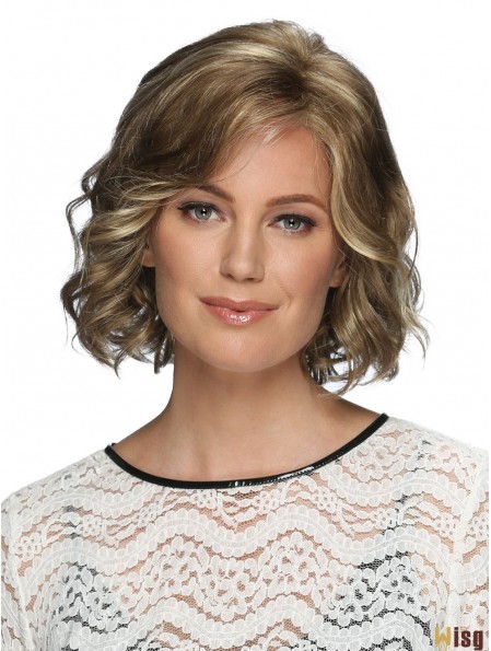 Lace Front 12 inch Wavy Blonde With Bangs Wigs