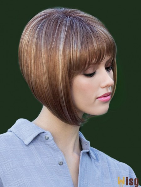 Chin Length Brown Perfect 10 inch Straight Bob Wigs