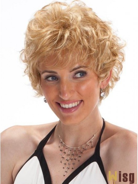 Capless Blonde 8 inch Cropped Boycuts Synthetic Wigs