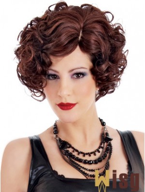 Auburn 10 inch Short Curly Layered Sleek Short Hair Wigs Synthetic