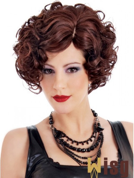 Auburn 10 inch Short Curly Layered Sleek Short Hair Wigs Synthetic