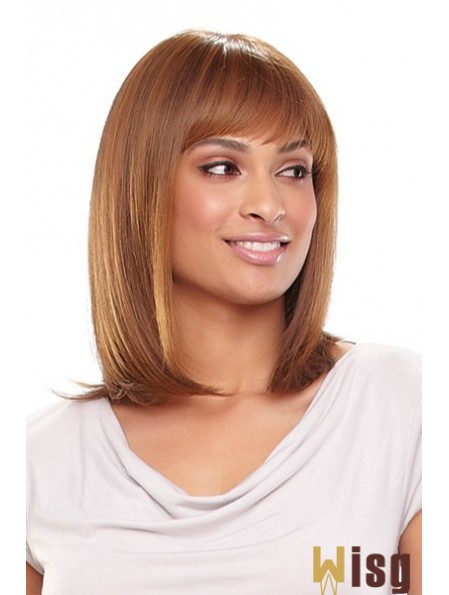 Auburn Shoulder Length Straight With Bangs 13 inch Fabulous Medium Wigs