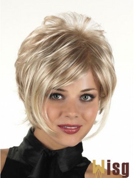 Synthetic Wigs For Sale With Capless Blonde Color Curly Style