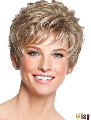 Lace Front Synthetic Wigs With Capless Wavy Style Short Length