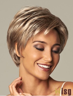 Wavy Layered 8 inch Blonde Trendy Synthetic Wigs