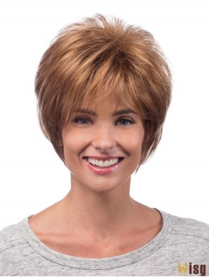 Hot Hair Synthetic Wigs Chin Length Straight Style Auburn Color