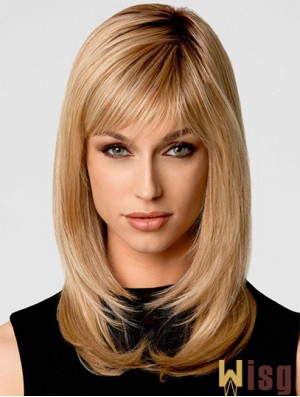 Heat Friendly Synthetic Wigs With Capless Blonde Color Wavy Style