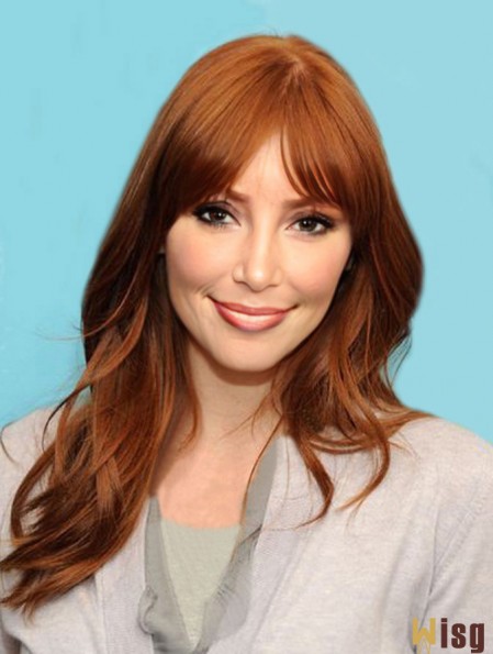 Great Auburn Long Straight 18 inch With Bangs Jessica Chastain Wigs