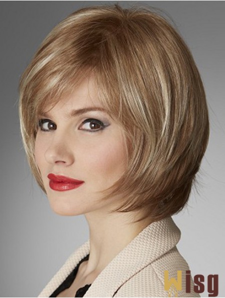 Top Quality Synthetic Wigs With Monofilament Bobs Cut Chin Length