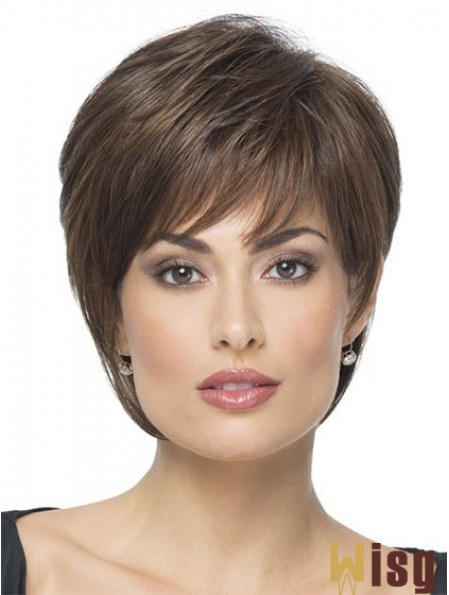 Short Boycuts Straight Brown Hairstyles Synthetic Wigs