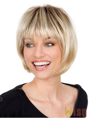 Chin Length Blonde Online 10 inch Straight Bob Wigs