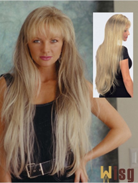 UK Synthetic Wig Shop Long Length With Bangs Wavy Style