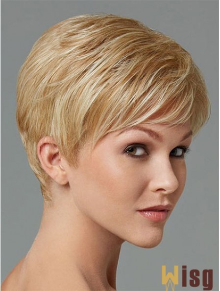 Synthetic Hair For Sale Boycuts Cropped Length Blonde Color