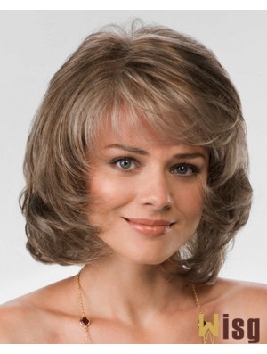 Synthetic Hair Chin Length Layered Cut Wavy Style