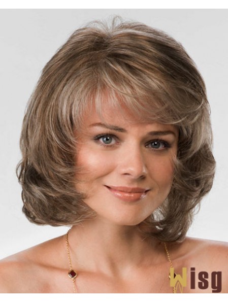 Synthetic Hair Chin Length Layered Cut Wavy Style