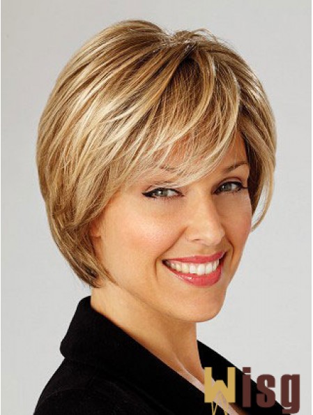 Blonde Short Straight Layered Lace Front Wig Online Store