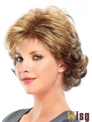 Curly Layered Short Great Blonde Synthetic Wigs