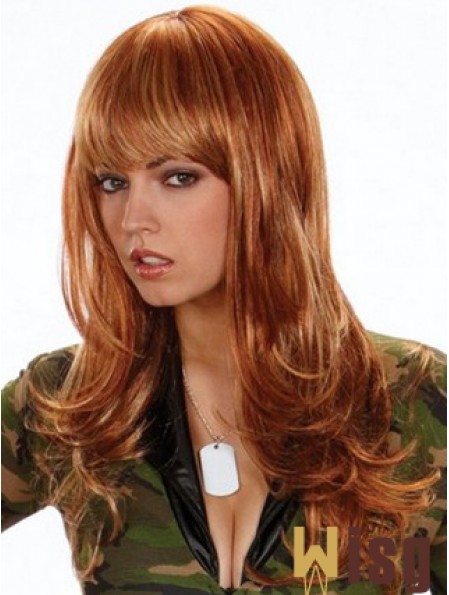 Synthetic Hair Color UK With Bangs Wavy Style Long Length