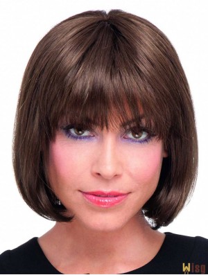 Synthetic Full Lace Wigs UK With Bobs Style Auburn Colour