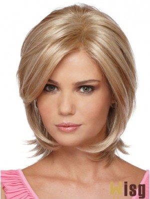 Chin Length Bobs Straight Blonde Modern Synthetic Wigs