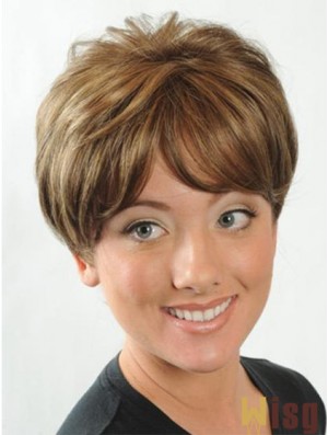 Short Boycuts Straight Auburn Online Synthetic Wigs