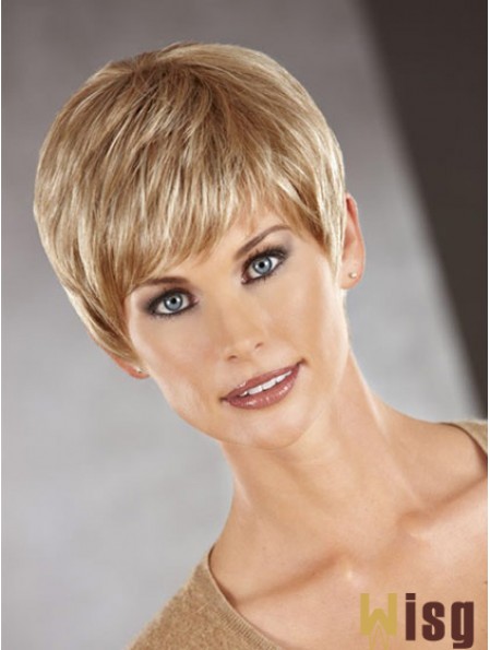 Cropped Boycuts Straight Auburn Perfect Synthetic Wigs