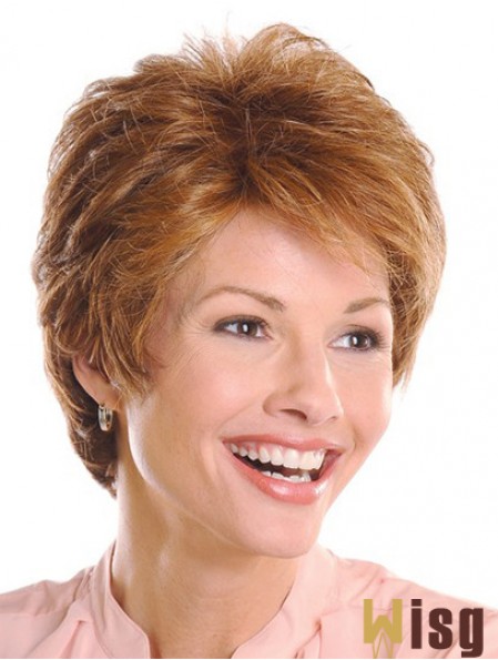 Top 5 inch Wavy Brown Layered Short Wigs