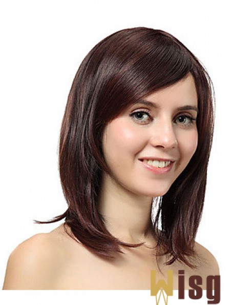 Shoulder Length Layered Straight Auburn Cheap Synthetic Wigs