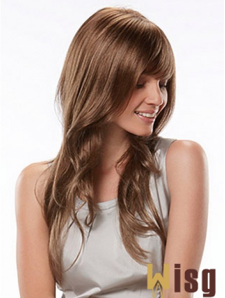 Long With Bangs Wavy Auburn Fashion Synthetic Wigs