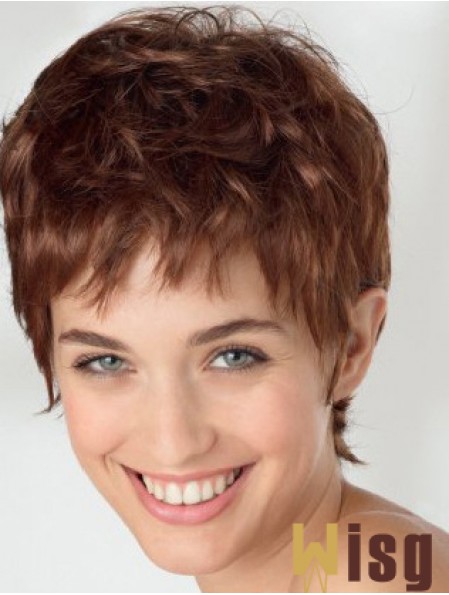 Exquisite 6 inch Wavy Auburn Boycuts Short Wigs