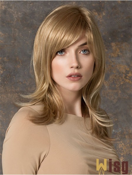 Brown Shoulder Length Straight Layered 16 inch Trendy Medium Wigs