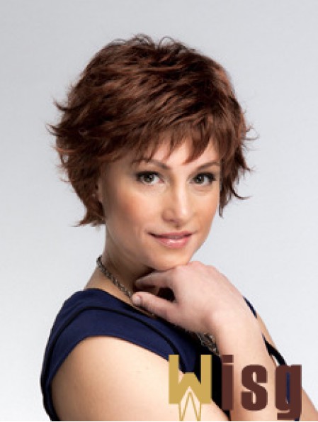 Short Wavy Capless Layered 8 inch Sleek Synthetic Wigs