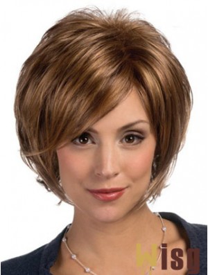 Lace Front Chin Length Straight Brown Modern Bob Wigs